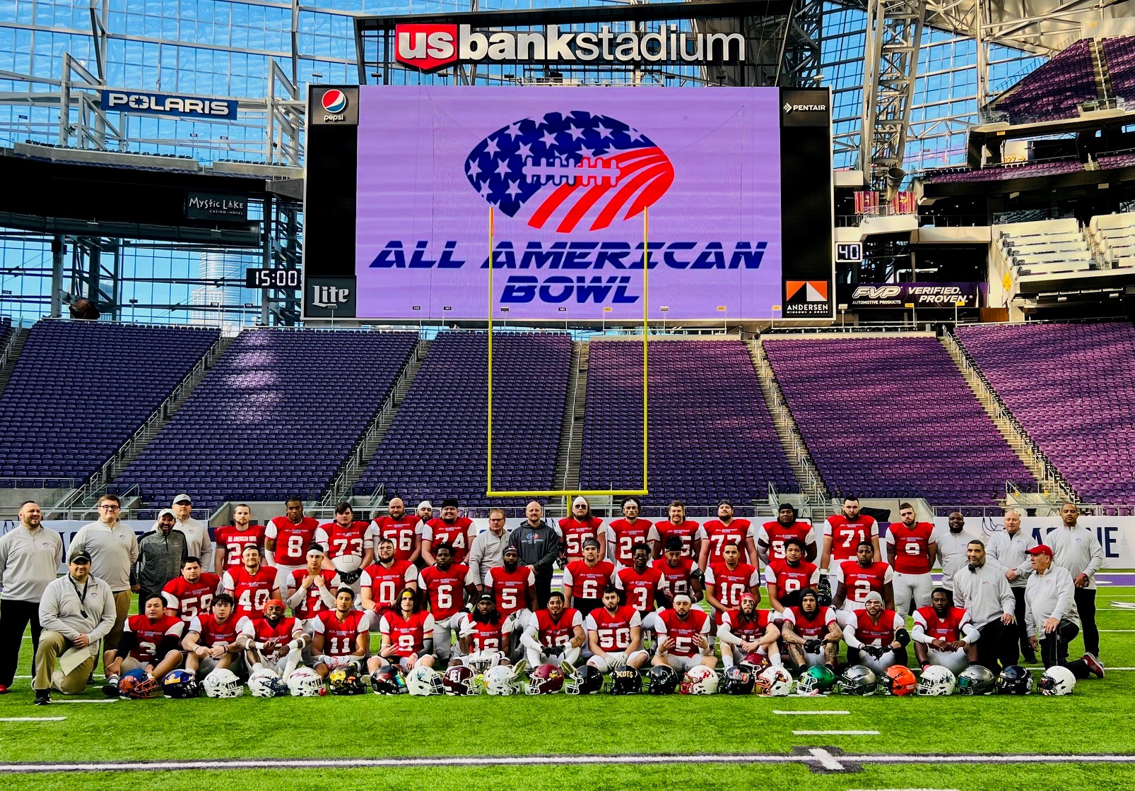 All American bowl All Stripes Team at US Bank Stadium